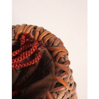 早川尚古斎作 籐編提藍/茶籠　K526 