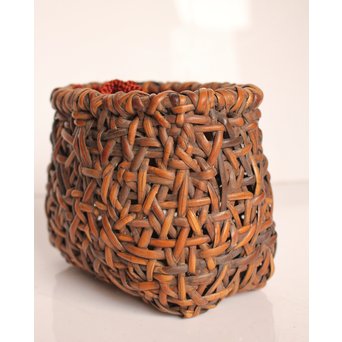 早川尚古斎作 籐編提藍/茶籠　K526 