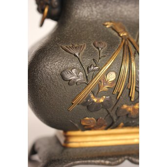 熊谷勝明 象嵌香炉　K531 