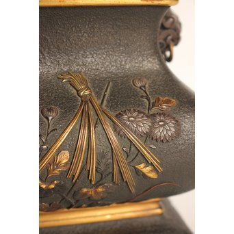 熊谷勝明 象嵌香炉　K531 