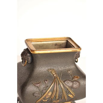 熊谷勝明 象嵌香炉　K531 