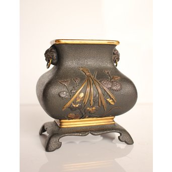 熊谷勝明 象嵌香炉　K531