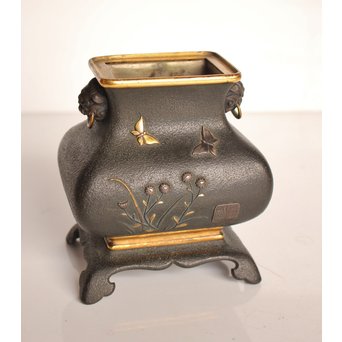 熊谷勝明 象嵌香炉　K531 