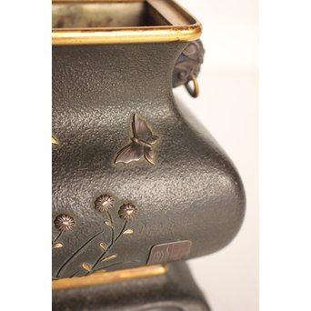 熊谷勝明 象嵌香炉　K531 