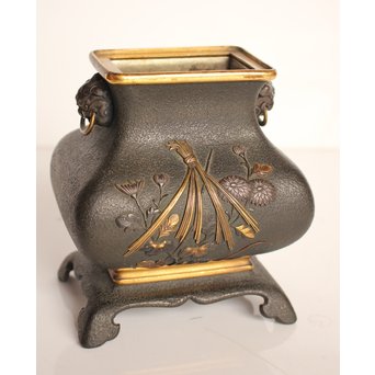 熊谷勝明 象嵌香炉　K531 