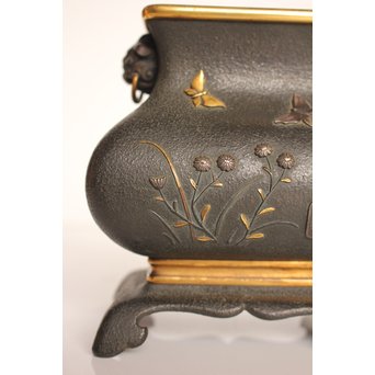 熊谷勝明 象嵌香炉　K531 