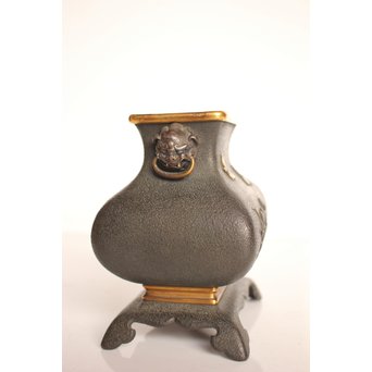 熊谷勝明 象嵌香炉　K531 