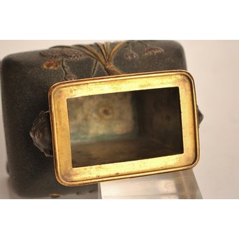 熊谷勝明 象嵌香炉　K531 