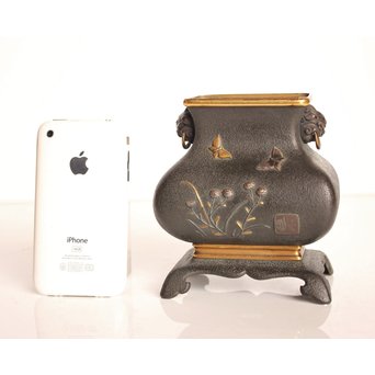 熊谷勝明 象嵌香炉　K531 