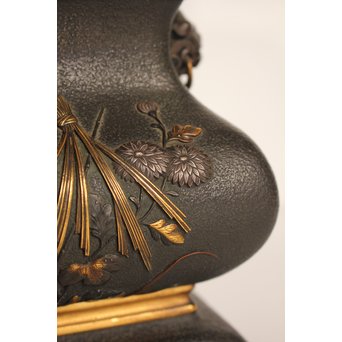 熊谷勝明 象嵌香炉　K531 