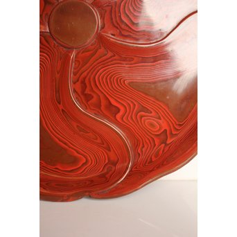 玉緒象谷 堆朱香盆/煎茶盆　K534 