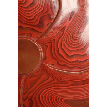 玉緒象谷 堆朱香盆/煎茶盆　K534 