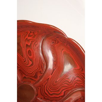 玉緒象谷 堆朱香盆/煎茶盆　K534 