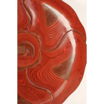 玉緒象谷 堆朱香盆/煎茶盆　K534 