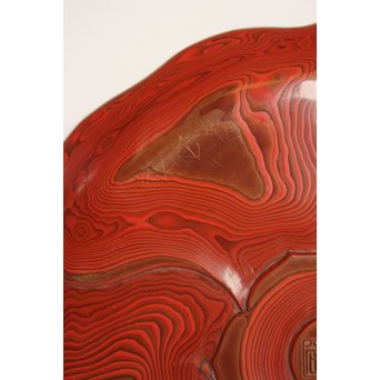 玉緒象谷 堆朱香盆/煎茶盆　K534 