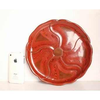 玉緒象谷 堆朱香盆/煎茶盆　K534 