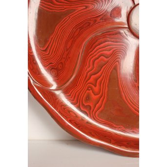 玉緒象谷 堆朱香盆/煎茶盆　K534 