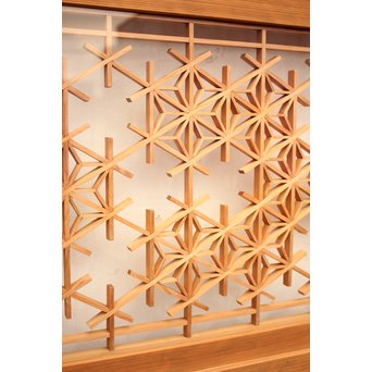 組子ガラスの帯戸 4枚1組　GD1058 