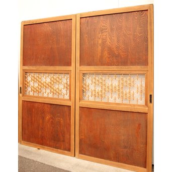 組子ガラスの帯戸 4枚1組　GD1058 