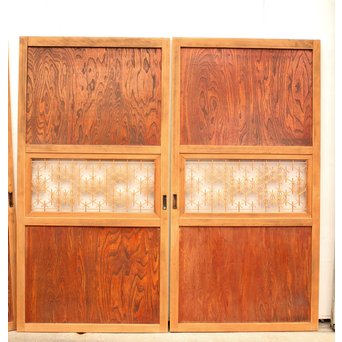 組子ガラスの帯戸 4枚1組　GD1058 