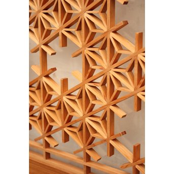 組子ガラスの帯戸 4枚1組　GD1058 