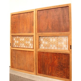 組子ガラスの帯戸 4枚1組　GD1058 