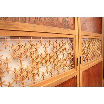 組子ガラスの帯戸 4枚1組　GD1058 