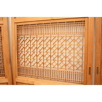 組子ガラスの白木帯戸 4枚1組　GD1059 