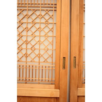 組子ガラスの白木帯戸 4枚1組　GD1059 