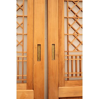 組子ガラスの白木帯戸 4枚1組　GD1059 