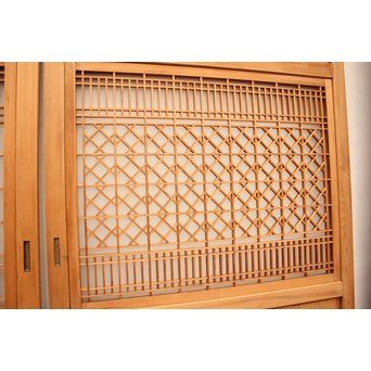 組子ガラスの白木帯戸 4枚1組　GD1059 