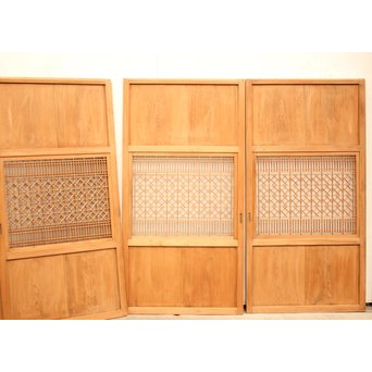 組子ガラスの白木帯戸 4枚1組　GD1059