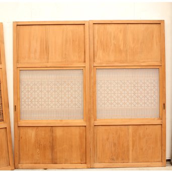 組子ガラスの白木帯戸 4枚1組　GD1059 