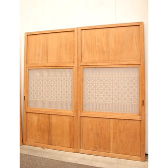 組子ガラスの白木帯戸 4枚1組　GD1059 