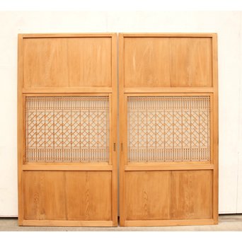 組子ガラスの白木帯戸 4枚1組　GD1059 ※もう2枚も状態同じくきれいです