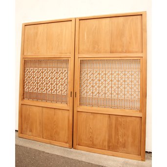 組子ガラスの白木帯戸 4枚1組　GD1059 