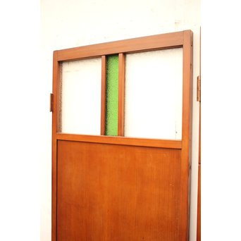 ダイア緑色ガラスの雪隠戸 2枚1組　GD1060 