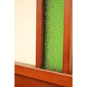 ダイア緑色ガラスの雪隠戸 2枚1組　GD1060 