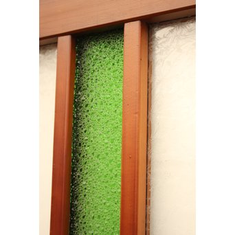 ダイア緑色ガラスの雪隠戸 2枚1組　GD1060 