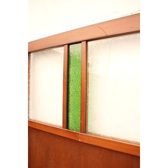 ダイア緑色ガラスの雪隠戸 2枚1組　GD1060 