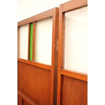 ダイア緑色ガラスの雪隠戸 2枚1組　GD1060 