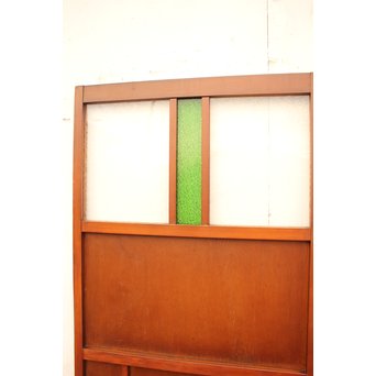 ダイア緑色ガラスの雪隠戸 2枚1組　GD1060 