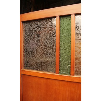 ダイア緑色ガラスの雪隠戸 2枚1組　GD1060 