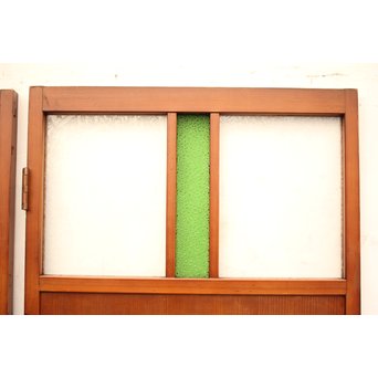 ダイア緑色ガラスの雪隠戸 2枚1組　GD1060 