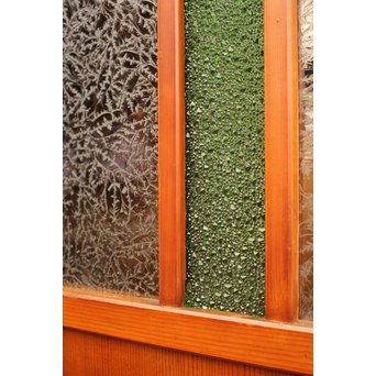 ダイア緑色ガラスの雪隠戸 2枚1組　GD1060 