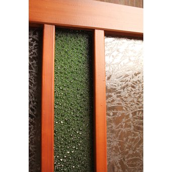 ダイア緑色ガラスの雪隠戸 2枚1組　GD1060 