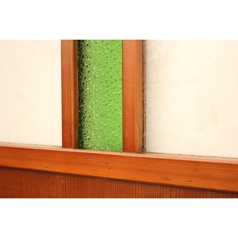 ダイア緑色ガラスの雪隠戸 2枚1組　GD1060 