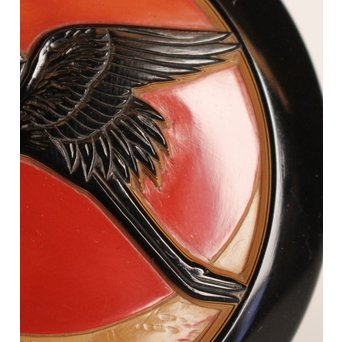 高橋静道 彫漆香合　K538 