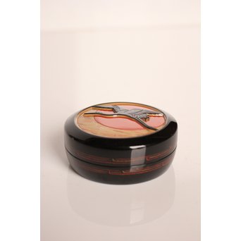 高橋静道 彫漆香合　K538 