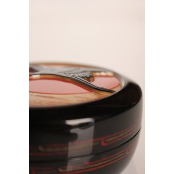 高橋静道 彫漆香合　K538 